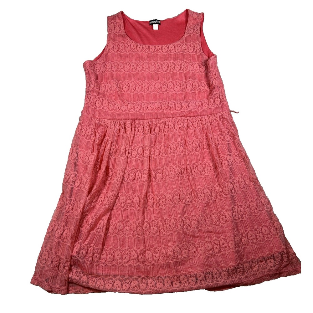 Haani Womens Size XL Peach Lace Lined‎ Dress No Belt